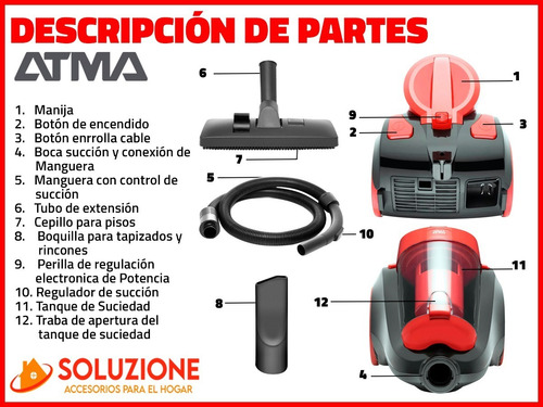 Aspiradora Atma Cicl?nica Apto Liquido/polvo - Reba - Cye Online