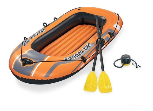 Bote Inflable 2 Personas Con Remos + Inflador 196 Cm Bestway