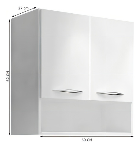 Mueble de cocina con 2 mostradores de pared con separadores, 1,50 m, color blanco