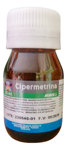 Cipermetrina X 20ml Insecticida Pa - Unidad a $1350