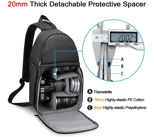 Imagen 2 de 9 de Mochila Para Camara Reflex Nikon Canon Sony Tripode Lente