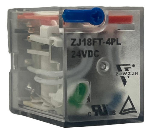 Relevador 24vdc 14 Pin 5a Zj18ft-4pl Con Base