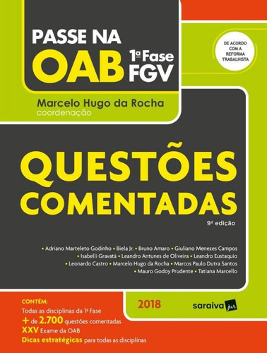 Passe Na Oab 1 Fase Fgv - Questoes Comentadas - Saraiva - 9 