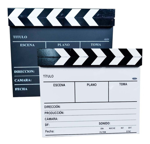 Imagen 1 de 7 de Claqueta Director Cine Rodaje Pizarra Mercador Tiza 30x25cm