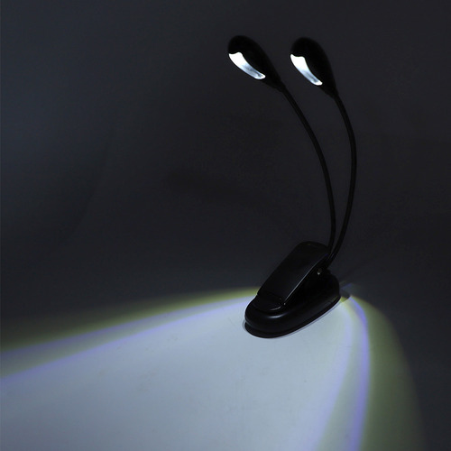 Soporte De Música Led De Doble Cabezal Con Clip, 2 Puntos De