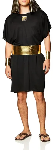Disfraz De Faraón Egipcio Para Hombre – Túnica, Capucha Y Cinturón De Poliéster Para Halloween Y Fiestas Temáticas