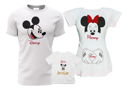 3 Pack Familia Embarazo Mamá Papá Hermano A | Mickey Minnie