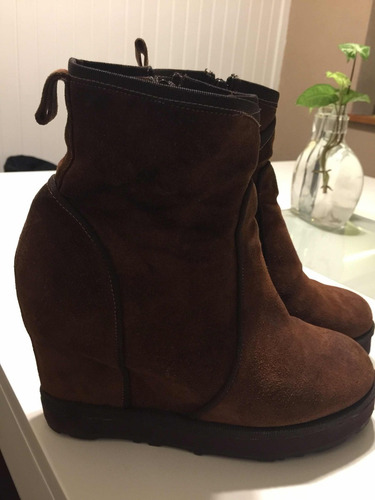 Botas Gamuza Tostado T36 Taco Chino Escondido Pre Cio Sas!!!