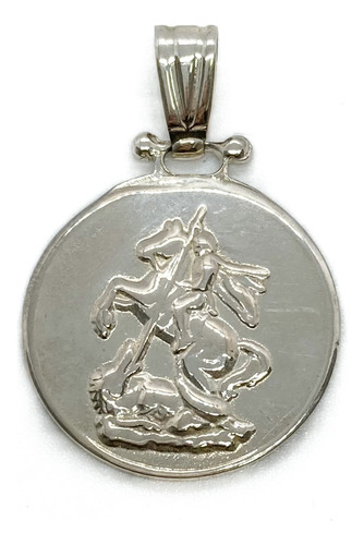 Dije Medalla San Jorge De Plata 925 25 Mm 