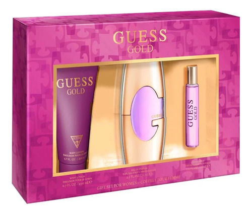 Perfume Guess Gold 75ml. + Body Lotion 200ml + Mini 15ml.  