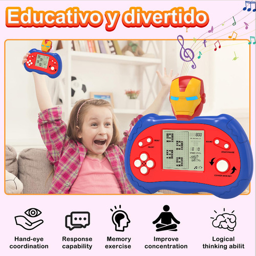 Juguetes Electrónicos Descompresión Clásico Juego De Tetris Color Spider Man