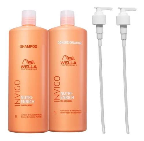 comprar Kit Wella Nutri Enrich Shampoo + Condicionador 1l + Válvulas