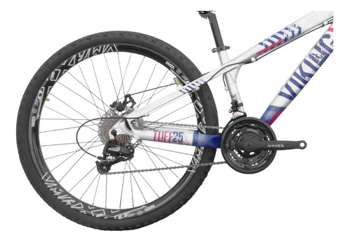 Bicicleta Viking X25 Para Grau Aro 26 Freio Disco 21v Cor Prata/azul