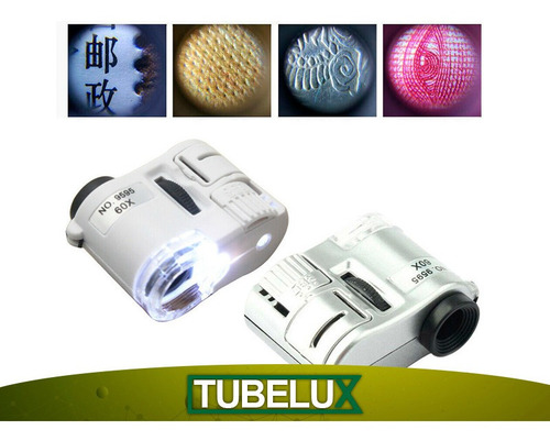 Lente 60x Zoom Optico Microscopio Celular Luz Led Y Ultravi