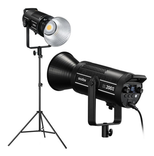 Luz De Led Godox Sl200ii Daylight Para Vídeo 200w Com Tripé Cor da estrutura Preto Cor da luz Branco-frio 110V/220V