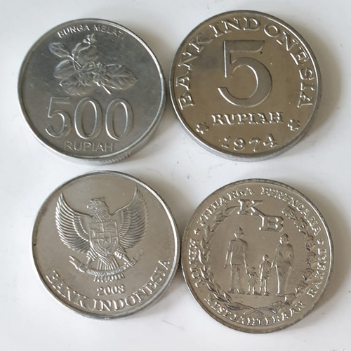 Monedas Mundiales: Indonesia  2 Monedas 5 Y 500 Rp 1974-2003