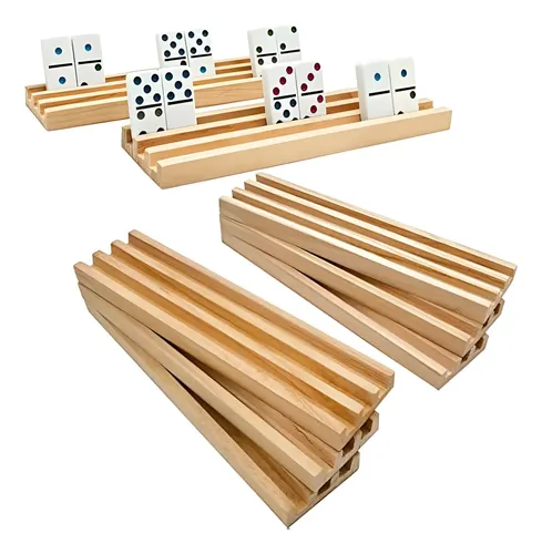 JINGTER Paquete De 4 Bandejas De Dominó Juegos De Dominó De Madera Patas De Pollo Estantes De Domino Mahjong Soportes De Domino Para Azulejos De JINGTER Paquete De 4 Bandejas De Dominó Juegos De Dominó De Madera Patas De Pollo Estantes De Domino Mahjong Soportes De Domino Para Azulejos De