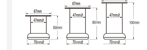 Imagen 6 de 7 de 4 Patas Cromadas Para Muebles 10 Cm