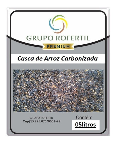 Casca De Arroz Carbonizada - Hidroponia - 05 L