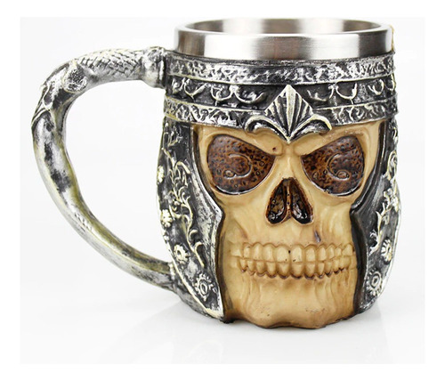 Taza Tazon Mug Calavera Guerrero Medieval 350ml Vikingo