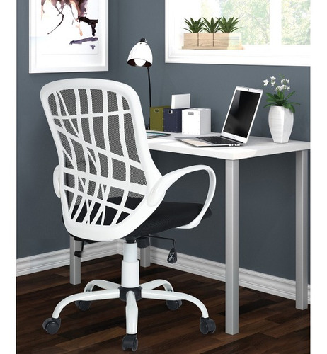 Silla De Oficina En Malla Desert Negra Y Blanca