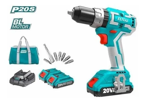 Taladro Atornillador Percutor Inalámbrico Brushless Total Color Turquesa Frecuencia 50 Hz