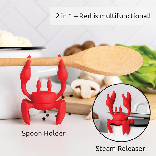 Reposa Cuchara Base Soporte Utensilios Forma De Cangrejo