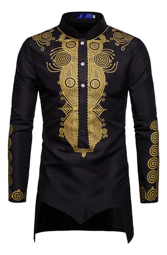 Traje De Camisa Dashiki Con Estampado Africano De Lujo Para