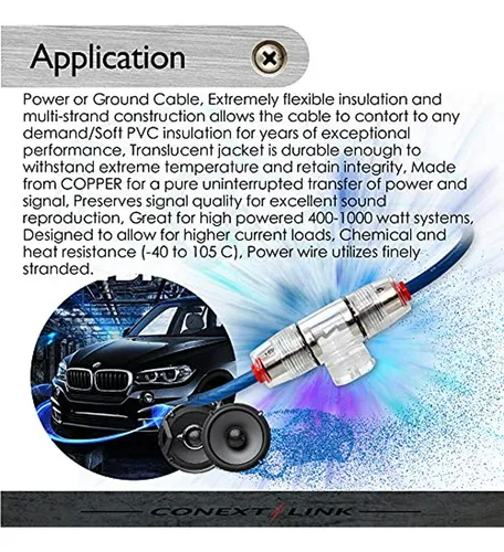 Cable De Poder Bat 25ft 8awg Ofc Cobre Negro Conext Link