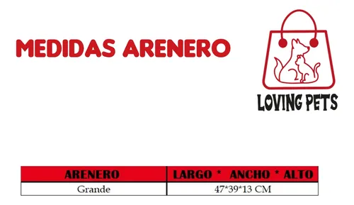 Arenero Para Gatos 47x39x13 Cm