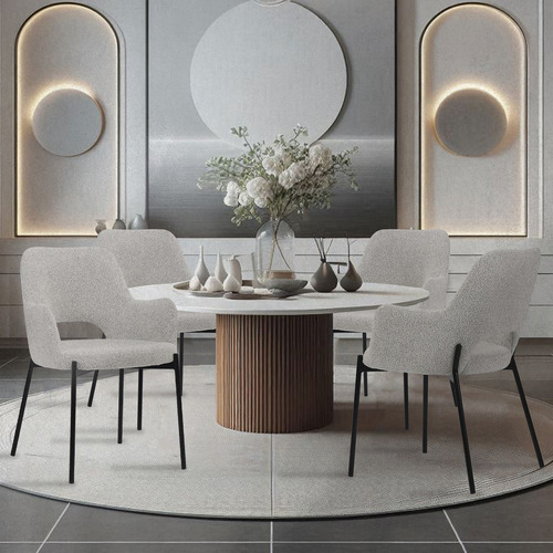 Set De 2 Sillas De Comedor 3038 Shcola Estructura de la silla Negro Asiento Blanco Diseño de la tela Liso