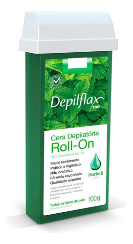 Depilflax - 03 Refil Cera Roll On Hortelã 100g