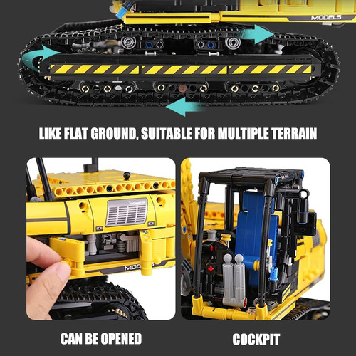 Juego Bloques De Construcción Excavadora App Rc Teledirigida