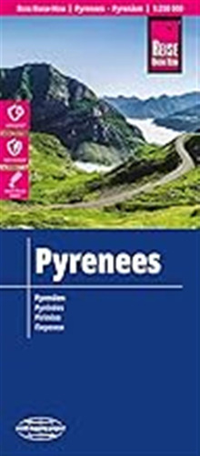 Pirineos Y Andorra, Mapa Impermeable De Carreteras. Escala 1