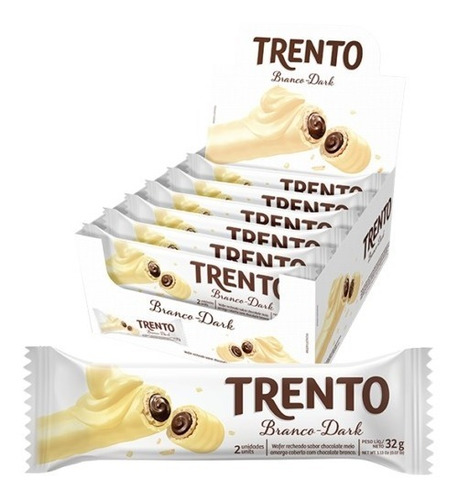 Trento Choc. Blanco Relleno Chocolate Disp. 16u 512g