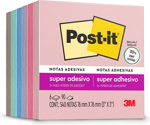 Post-it Viajar Notas Adesivas 76mm X 76mm 3m