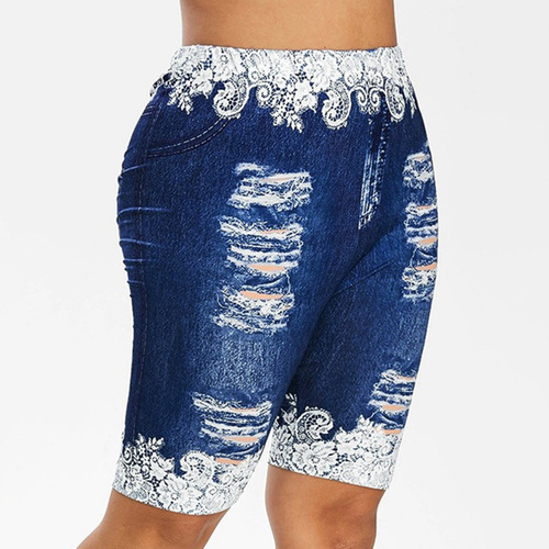 Leggings Deportivos Con Estampado De Temperamento, Talla Gra