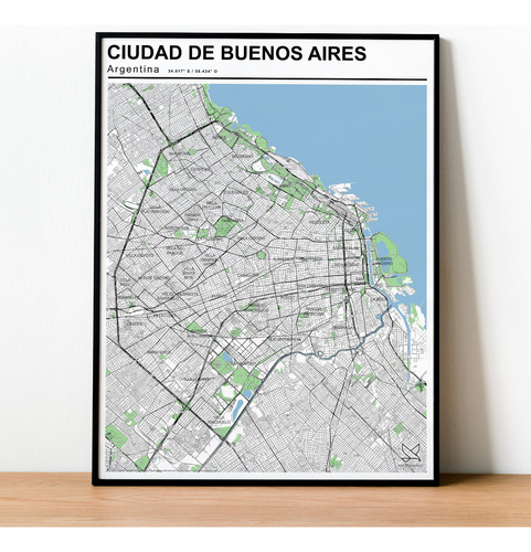 Mapa Ciudad Autónoma De Buenos Aires 80cmx61cm