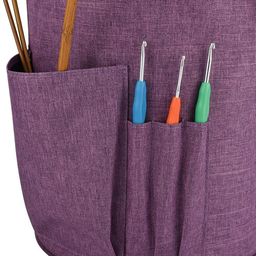 Imagen 8 de 8 de Bolso Porta Tejido Lanas Palillos Y Crochet Grande