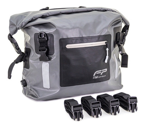 Maleta Impermeable Moto Hike Pesca Fp Drybag S20 Negro/gris