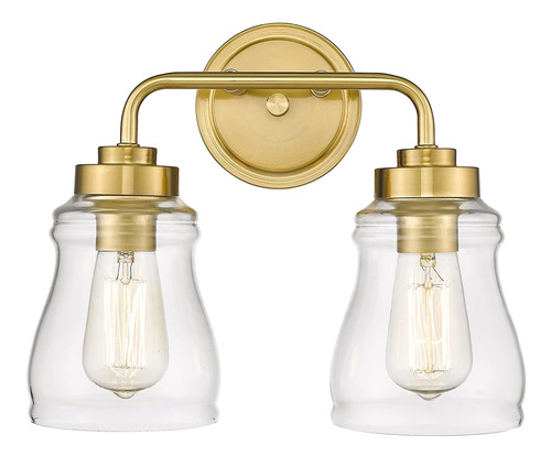 2 Luz Vanidad Lampara Baño Vintage Pantalla Cristal Bg