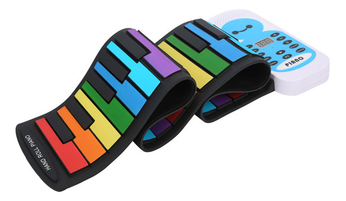 Teclado Suave De Piano Enrollable De 49 Teclas Rainbow Porta