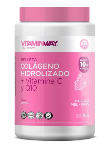 Colageno Hidrolizado Bebible Vit C + Q10 Vitamin Way X360g