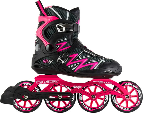 Patines Roller Tempish Wego Rosado Con Negro