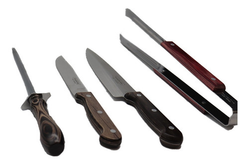 Cuchillos Para Asado Polywood Kit De 6 Piezas Tramontina Color Marrón oscuro