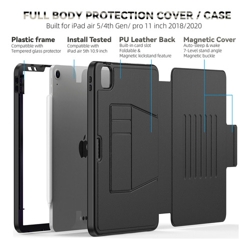 Funda Para iPad Air 5 4 Soporte Magnetic Case Pencil Teknet