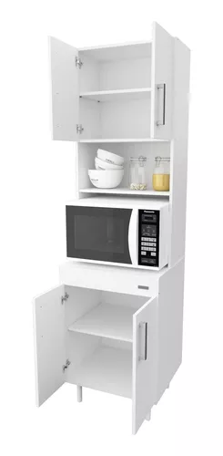 Ciencias objetivo lavandería Mueble Columna De Cocina 4 Puertas Despensero Blanco 10155