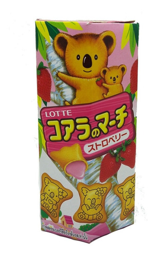 Galletitas Lotte Koala Rellenas Crema Sabor Frutilla 