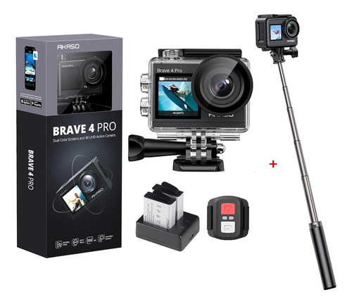Brave 4 Pro Action Camera With 60cm Selfie Stick TriPod Bund