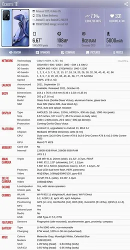 Xiaomi 11t 21081111rg 5g 8gb 128gb Dual Sim Duos